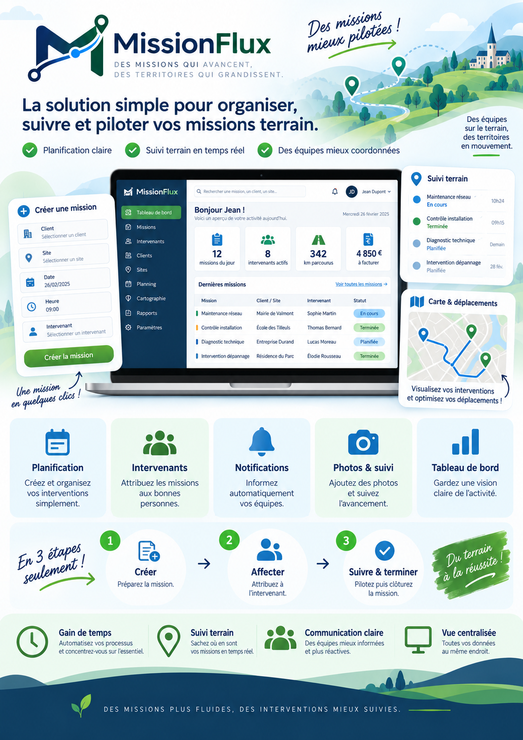 Présentation des fonctionnalités de MissionFlux